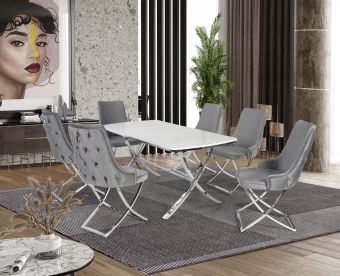 Set Masa cu 6 scaune de Lux,Arma, SILVER
