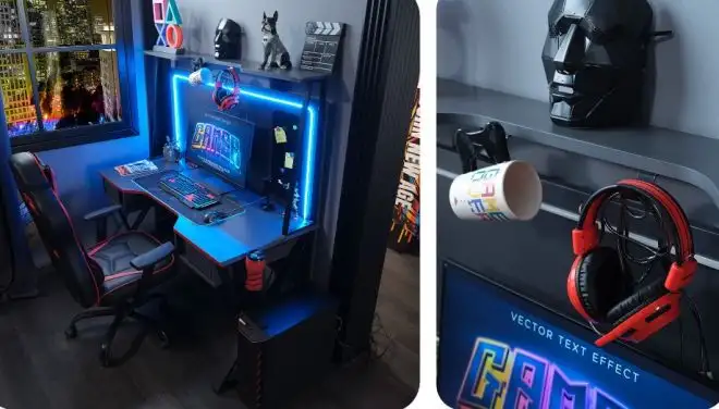 Birou cu suprapozabil pentru gaming,Arcade