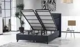 Set Pat tapitat Zara cu saltea inclusa Hiperia 160*200