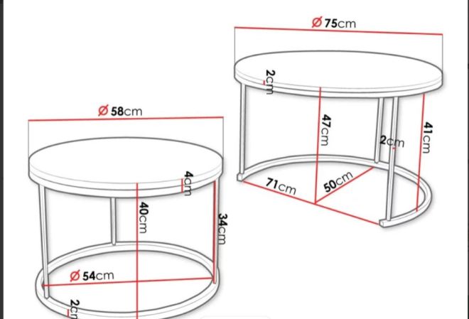 Set Masute de cafea cu 2 piese Ara, crom