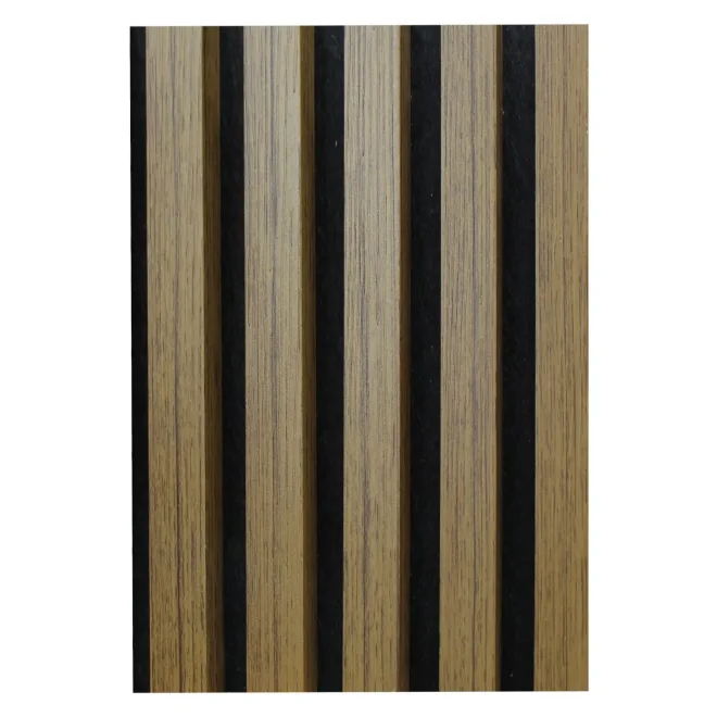 Riflaj decorativ tip panou acustic din MDF, Teak