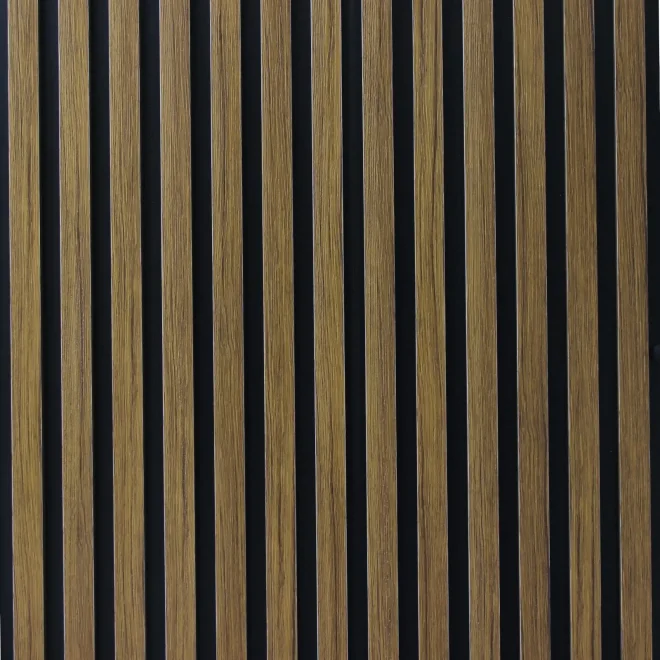 Riflaj decorativ tip panou acustic din MDF, Teak