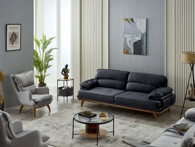Canapea semiextensibila cu 3 locuri Puffy