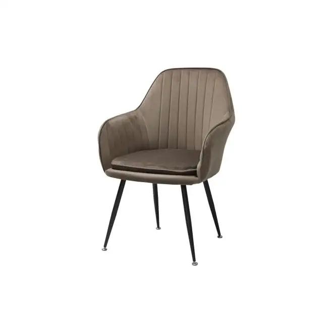 Scaun living din catifea si picioare metalice Cora