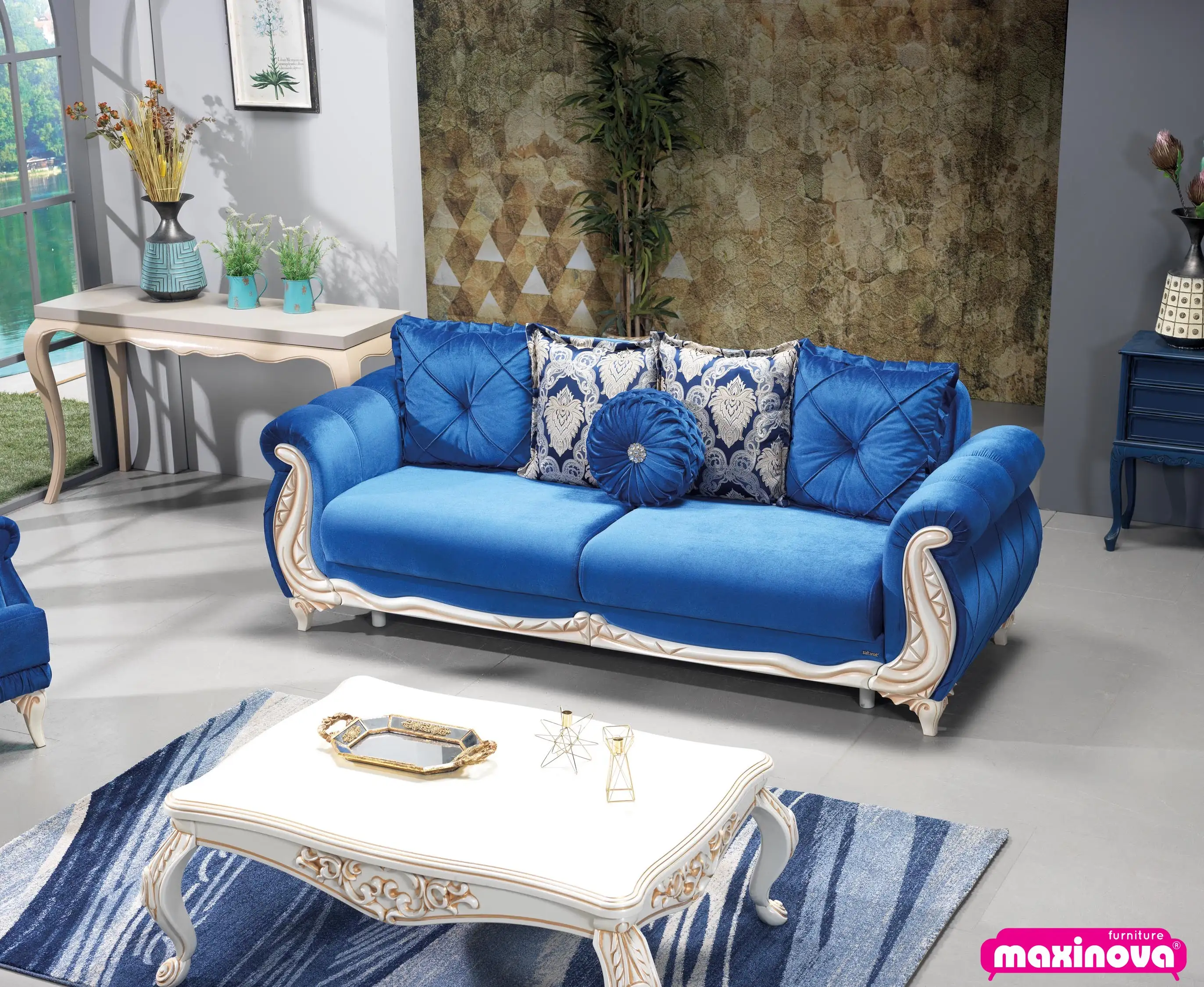 Set canapele extensibile cu 2 locuri model Saray